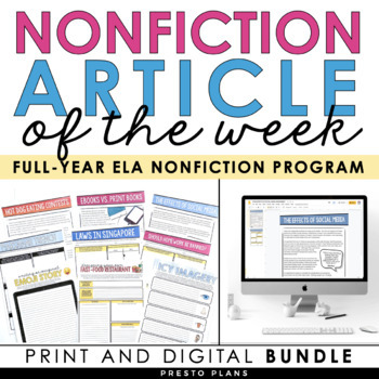 Preview of NONFICTION FULL YEAR ARTICLE OF THE WEEK PROGRAM: DIGITAL AND PRINT