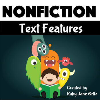 Preview of Nonfiction Text Features Posters with Monsters