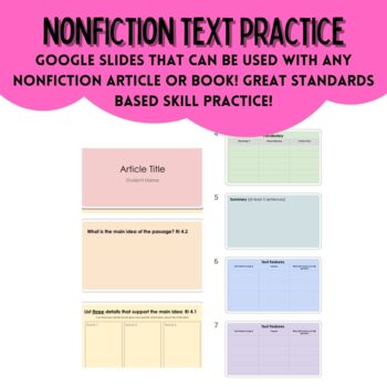 Preview of NONFICTION TEXT PRACTICE (skill review for any nonfiction text or book)