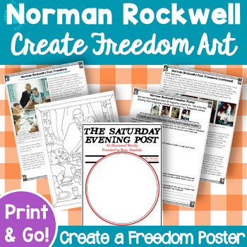 Preview of NORMAN ROCKWELL FREEDOM POSTER | Thanksgiving | Four Freedoms  | Art Integration