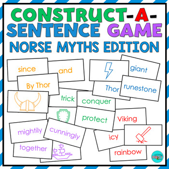 Preview of NORSE MYTHS Parts of Speech Game | Sentence Building | Construct A Sentence
