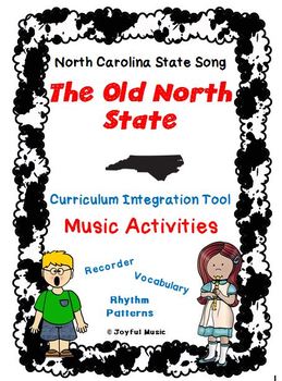 Preview of NORTH CAROLINA Music Activities-RECORDER-Worksheets on Counties-RHYTHM PATTERNS
