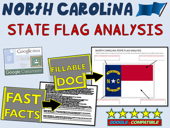 Preview of NORTH CAROLINA State Flag Analysis: fillable boxes, analysis, and fast facts