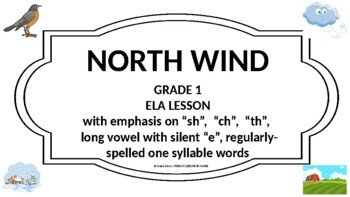 Preview of NORTH WIND:  GRADE 1 POEM AND ELA LESSON