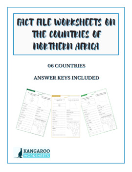Preview of NORTHERN AFRICA Countries - Fact File Worksheets - Research Sheets