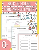 Back to School Printable Activities | Word Search, Scrambl