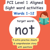NOT sight word activities - PCI Aligned