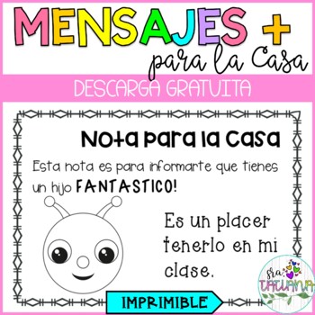 Preview of Mensajes Positivos para la Casa | Positive Notes Home in Spanish