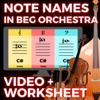 Preview of NOTE NAMES in Beginning Orchestra  [Violin/Viola/Cello/Bass] 