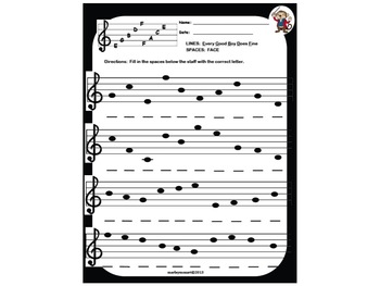 NOTE SPELLER- Name Those Notes Treble Staff! Great for Music Subs (w