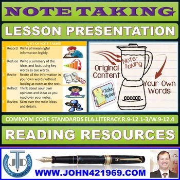 Preview of NOTE TAKING READY TO USE LESSON PRESENTATION