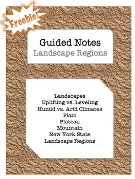 Preview of NOTES BUNDLE - Landscape Regions *EDITABLE* w/ PowerPoint!