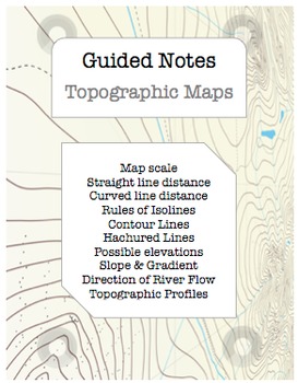 Preview of NOTES BUNDLE - Topographic Maps *EDITABLE* w/ PowerPoint