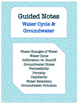 Preview of NOTES BUNDLE - Water Cycle & Groundwater *EDITABLE* w/ PowerPoint!