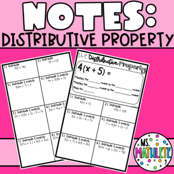 Preview of NOTES:  Distributive Property (and Combining Like Terms)