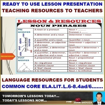 Preview of NOUN PHRASE OR NOMINAL PHRASE - POWERPOINT PRESENTATION