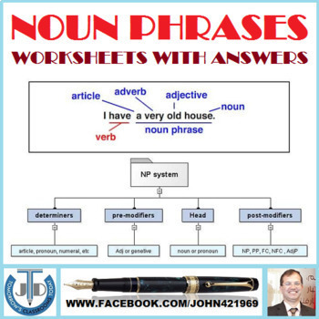 NOUN PHRASES WORKSHEETS WITH ANSWERS by JOHN DSOUZA | TpT