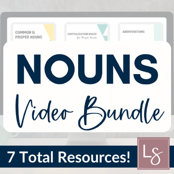 Preview of NOUNS Grammar Bundle: Video Lessons, Teaching Slides, Guided Notes, + Worksheets