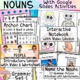 NOUNS Interactive Notebook, Video Lessons, Grammar Activities 