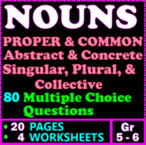 NOUNS Worksheets: Common and Proper, Abstract and Concrete