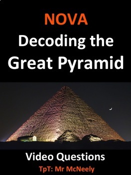 Preview of NOVA: Decoding the Great Pyramid Video Questions Worksheet & Puzzles