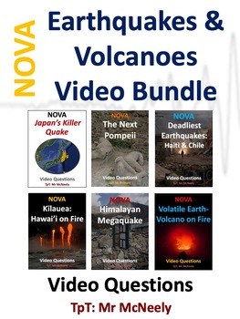 Preview of NOVA: Earthquakes & Volcanoes Video Questions Worksheet Bundle
