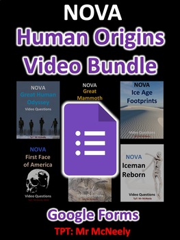 Preview of NOVA: Human Origins Google Forms Quizzes Video Questions Bundle