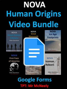Preview of NOVA: Human Origins Video Question Worksheets, Google Docs Bundle