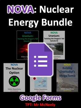 Preview of NOVA: Nuclear Energy Video Questions Google Forms Quizzes Bundle
