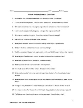 Preview of NOVA Poisoned Water Questions ANSWERS | MOVIE GUIDE Worksheet