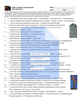 Preview of NOVA: The Bible's Buried Secrets Video Questions Worksheet, Google Doc