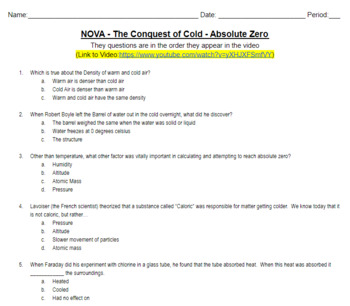 Nova Absolute Zero Worksheet Answers Part 2 - Printable Worksheet Template