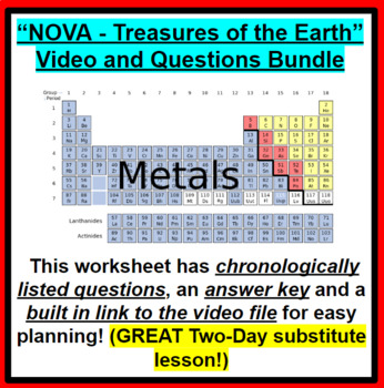 Preview of NOVA - Treasures of the Earth Bundle - GREAT 2-DAY SUB PLANS! (MS-ESS2)