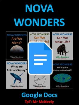 Preview of NOVA WONDERS Video Questions Worksheet Google Docs Bundle