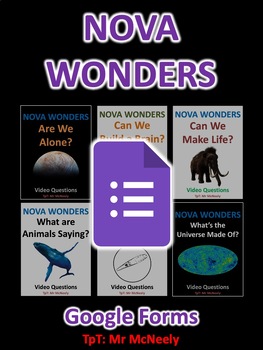 Preview of NOVA WONDERS Video Questions Worksheet Google Forms Bundle
