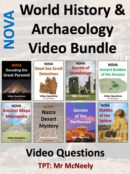 Preview of NOVA: World History & Archaeology Video Worksheet & Puzzle Bundle