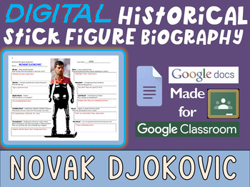 Preview of NOVAK DJOKOVIC Digital Historical Stick Figure Biography (MINI BIOS)