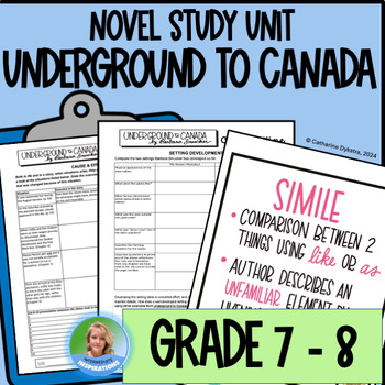 Preview of NOVEL STUDY UNIT UNDERGROUND TO CANADA Railroad Worksheets Quiz No Prep Answers