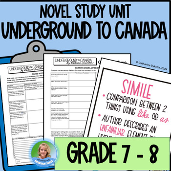 Preview of Novel Study Unit - Underground to Canada - Black History Reading Worksheets Quiz