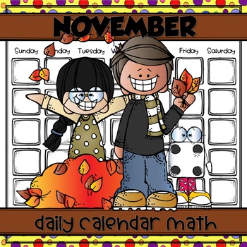 Preview of NOVEMBER Daily Calendar Math for Kinders