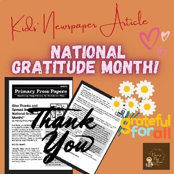 Preview of NOVEMBER: National Gratitude Month Spreading Smiles! READING & FUN ACTIVITY