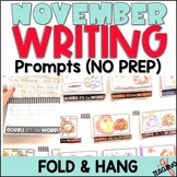November Writing Prompts with Pictures No Prep Worksheets 