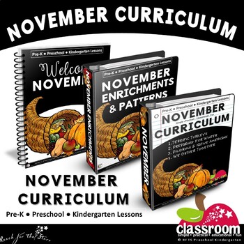 Preview of NOVEMBER PRESCHOOL MONTHLY LESSON KINDERGARTEN CURRICULUM  BUNDLE S1