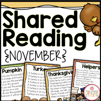Preview of NOVEMBER SHARED READING {SIGHT WORD POEMS}