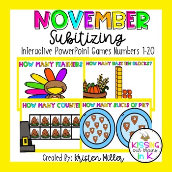 Preview of NOVEMBER Subitizing Interactive PowerPoint Games Numbers 1-20