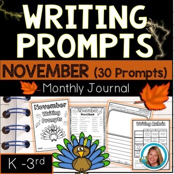 NOVEMBER Writing Prompts Journal by Teacher's Brain - Cindy Martin