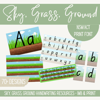 Preview of NSW/ACT Print Sky, Grass, Ground Handwriting Bundle - IWB, Printable and More
