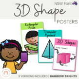 NSW Font 3D Shape Posters {Rainbow Theme}