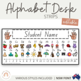 NSW Foundation Font Alphabet Desk Strips with Number Line 