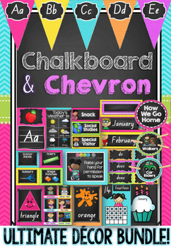 Preview of NSW Foundation Font Chalkboard & Chevron Decor Bundle